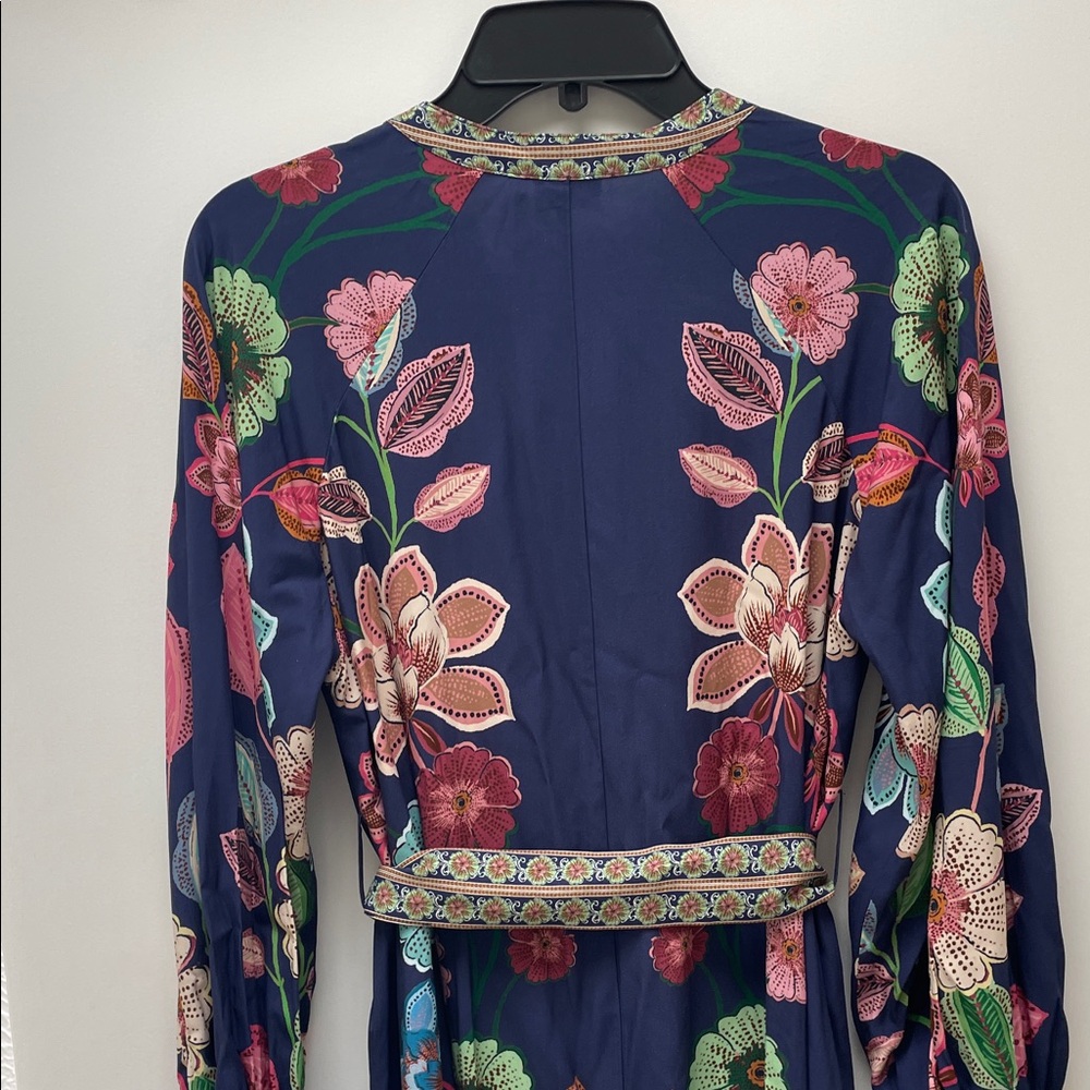 Hermoza NWT Johanna Tie Dress Navy Flora Long Sleeve Size XS Dress - Picture 6 of 10